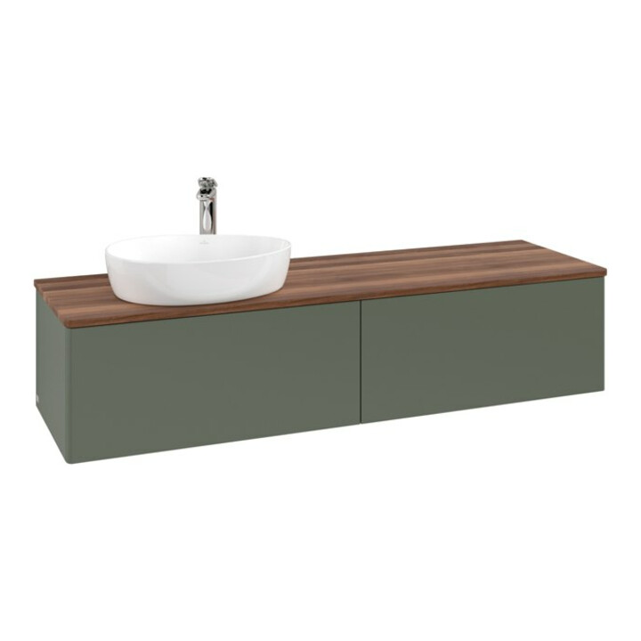 V&B Waschtischunterschrank ohne Frontstruktur Antao 160x50cm, HL, WBP w. wal, lea gre. m Lac