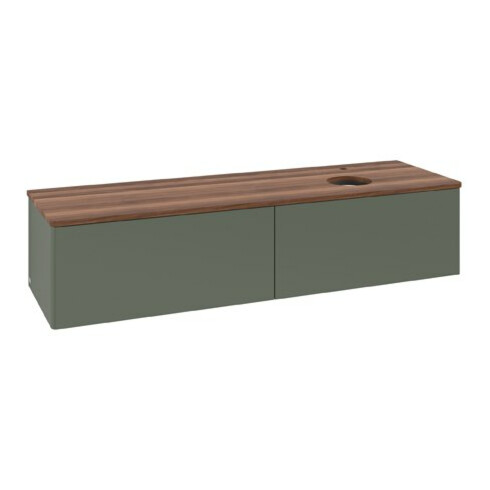 V&B Waschtischunterschrank ohne Frontstruktur Antao 160x50cm, HL, WBP w. wal, lea gre. m Lac