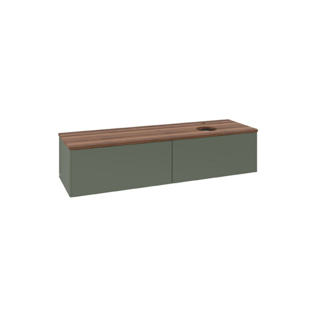 V&B Waschtischunterschrank ohne Frontstruktur Antao 160x50cm, HL, WBP w. wal, lea gre. m Lac