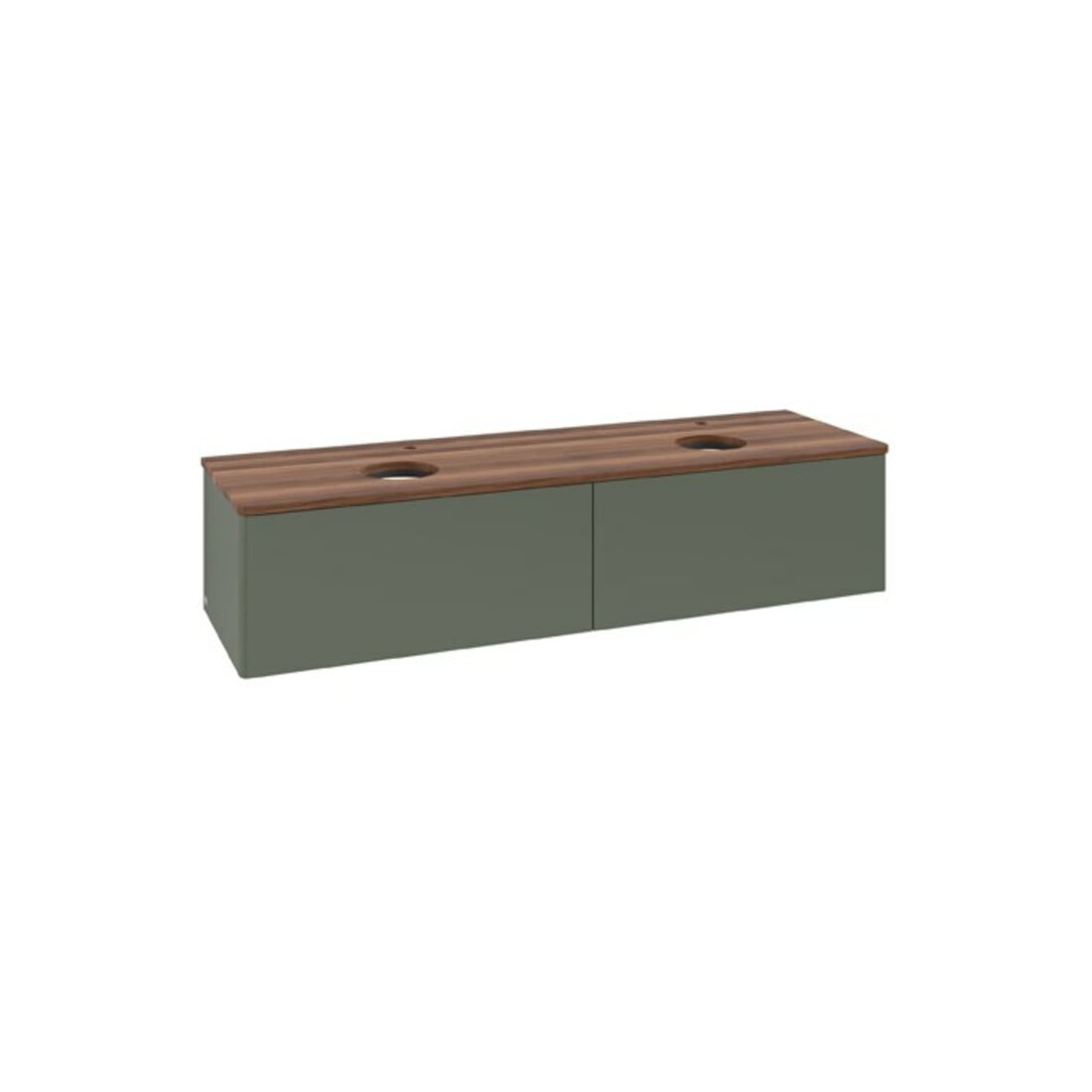V&B Waschtischunterschrank ohne Frontstruktur Antao 160x50cm, HL, WBP w. wal, lea gre. m Lac