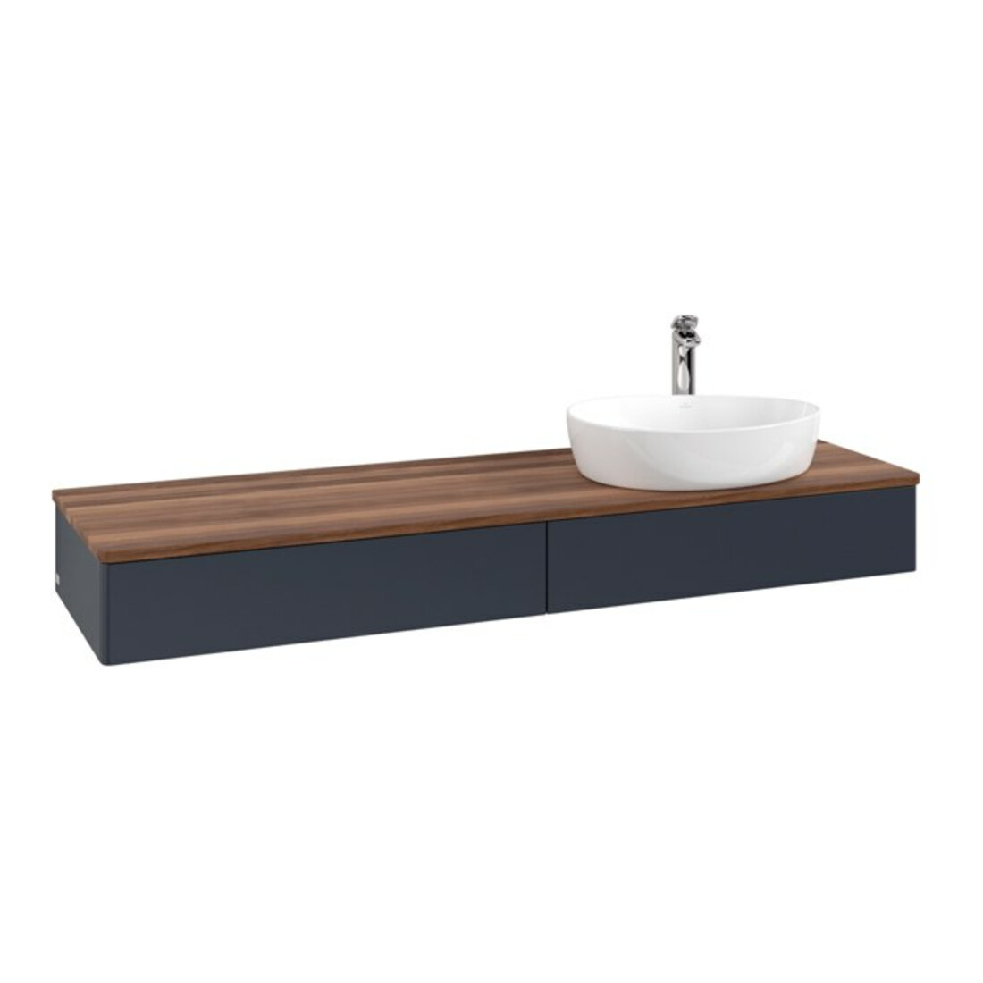 V&B Waschtischunterschrank ohne Frontstruktur Antao 160x50cm, HL, WBP w. wal, md bl. m Lac