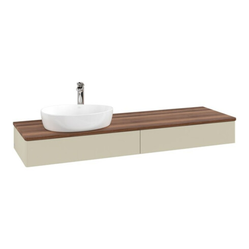 V&B Waschtischunterschrank ohne Frontstruktur Antao 160x50cm, HL, WBP w. wal, si Gr m Lac