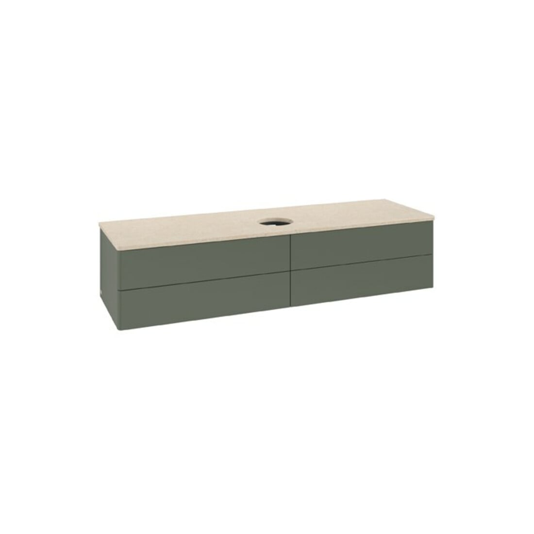 V&B Waschtischunterschrank ohne Frontstruktur Antao 160x50cm, WBP botti., lea gre. m Lac