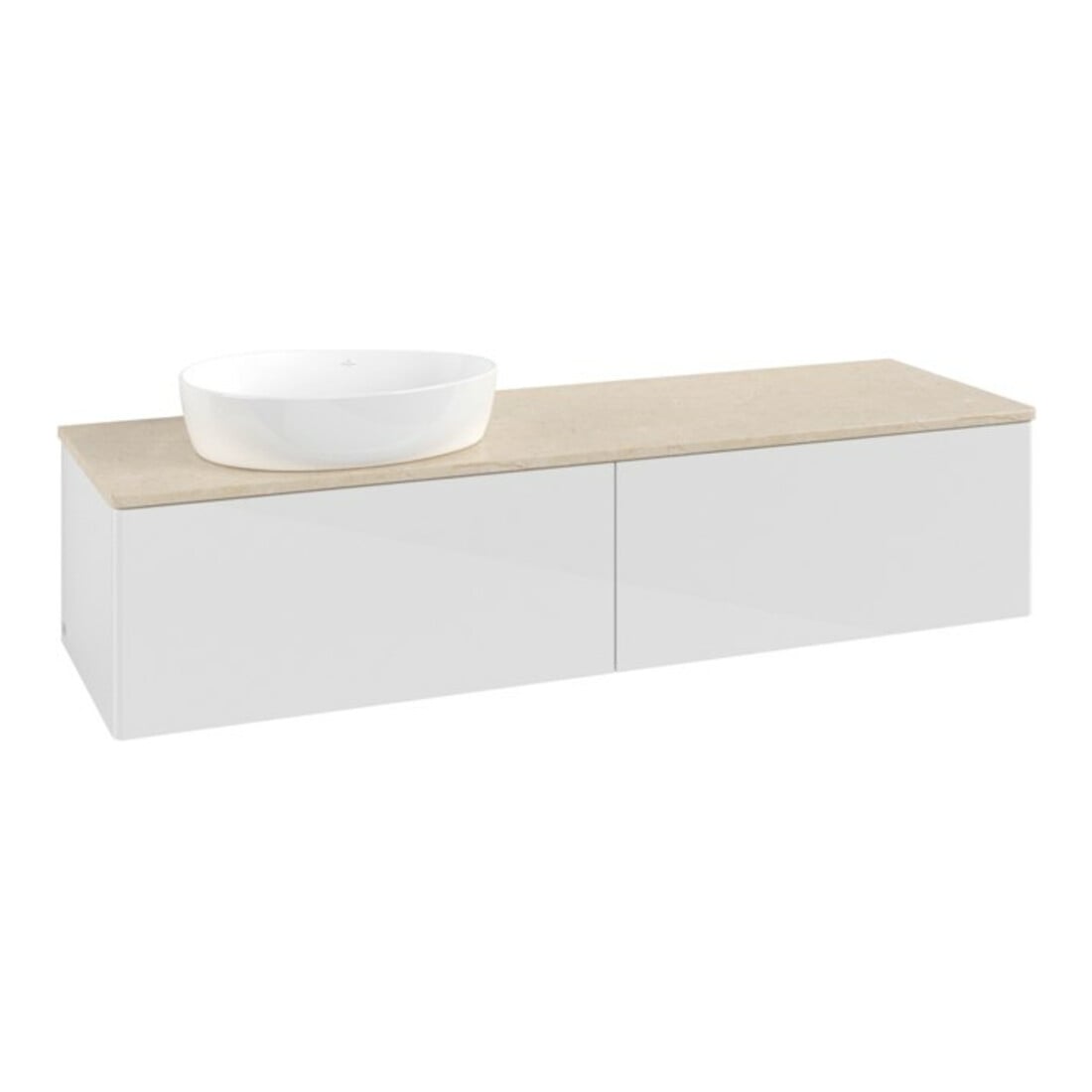 V&B Waschtischunterschrank ohne Frontstruktur Antao 160x50cm, WBP-farbe botti., glo wh. Lac