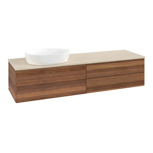V&B Waschtischunterschrank ohne Frontstruktur Antao 160x50cm, WBP-farbe botti., warm walnut