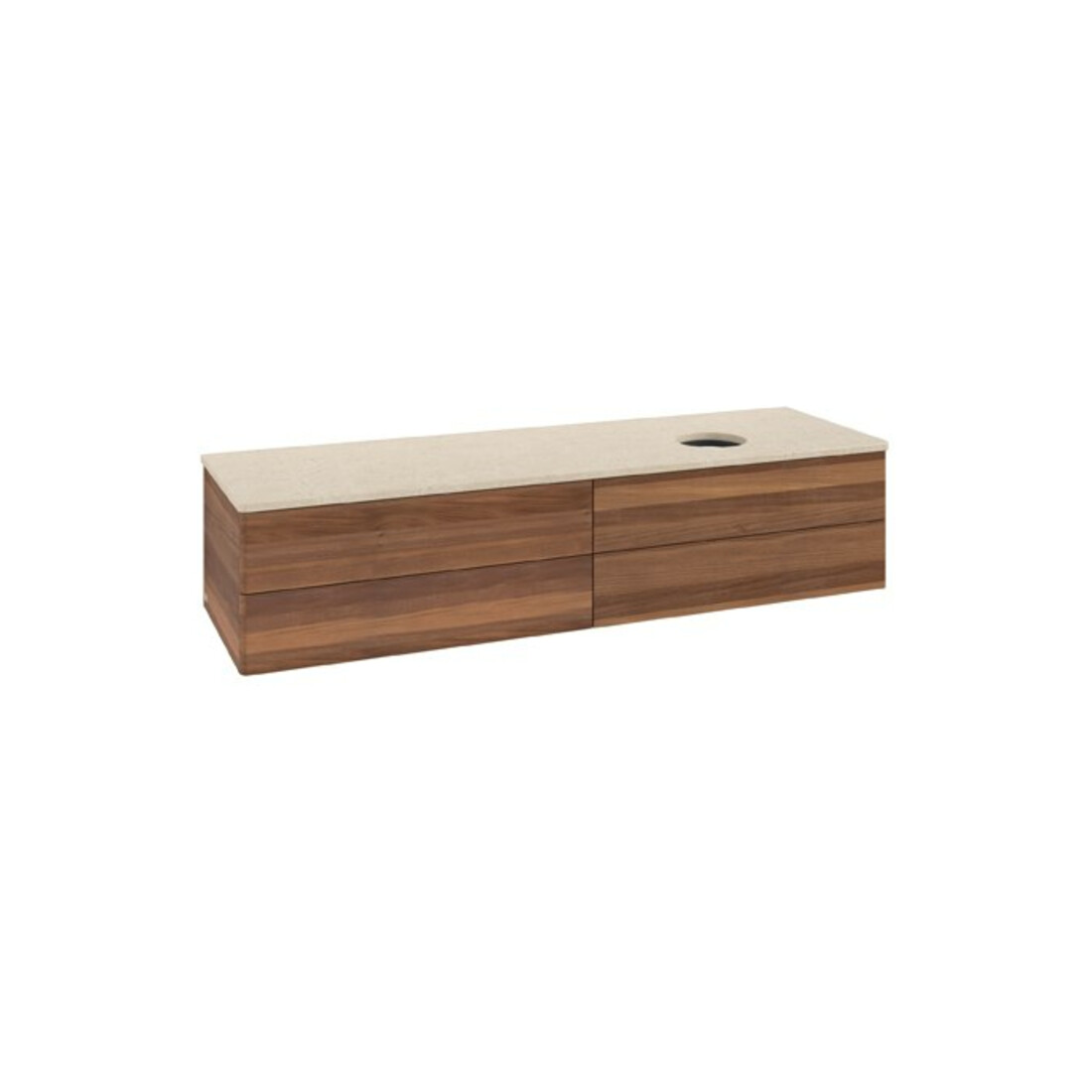 V&B Waschtischunterschrank ohne Frontstruktur Antao 160x50cm, WBP-farbe botti., warm walnut