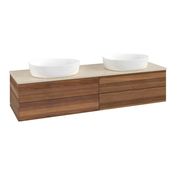 V&B Waschtischunterschrank ohne Frontstruktur Antao 160x50cm, WBP-farbe botti., warm walnut