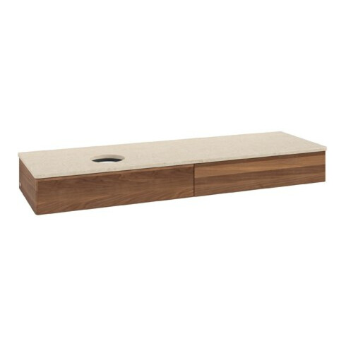 V&B Waschtischunterschrank ohne Frontstruktur Antao 160x50cm, WBP-farbe botti., warm walnut