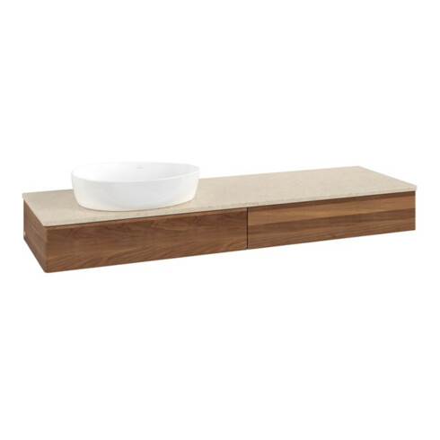 V&B Waschtischunterschrank ohne Frontstruktur Antao 160x50cm, WBP-farbe botti., warm walnut