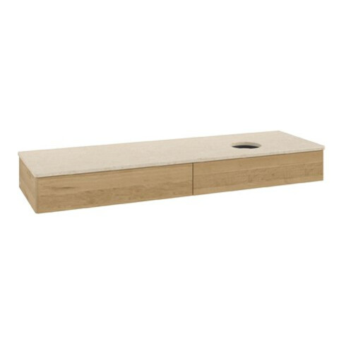 V&B Waschtischunterschrank ohne Frontstruktur Antao 160x50cm, WBP-farbe botticino, honey oak