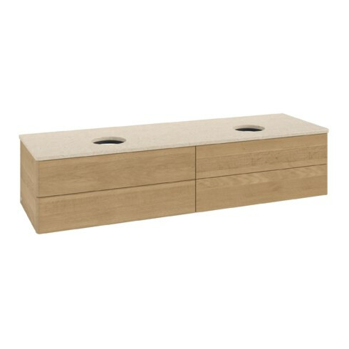 V&B Waschtischunterschrank ohne Frontstruktur Antao 160x50cm, WBP-farbe botticino, honey oak