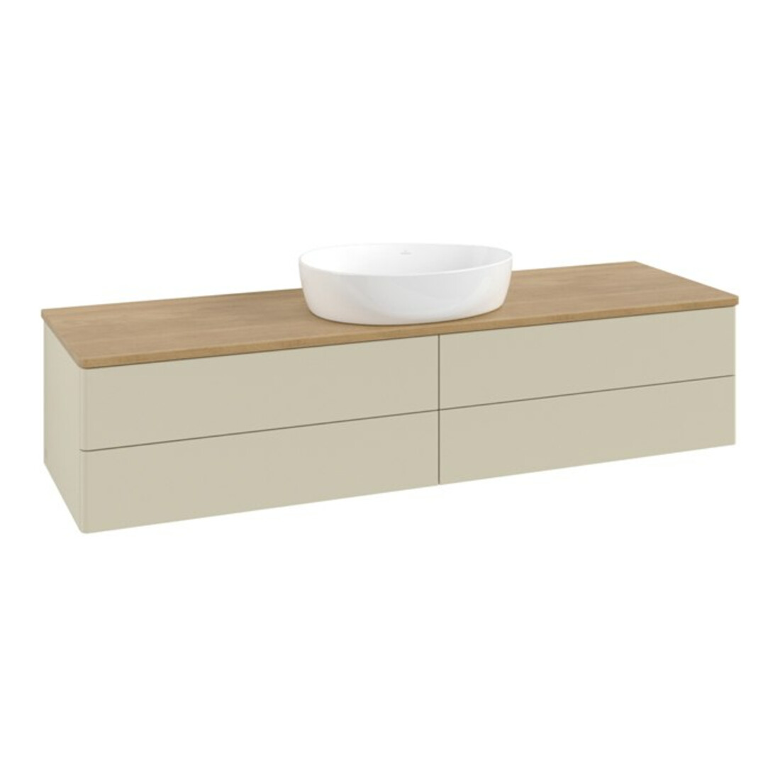 V&B Waschtischunterschrank ohne Frontstruktur Antao 160x50cm, WBP-farbe hon. Oa, si Gr m Lac