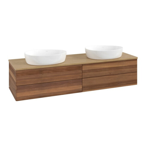 V&B Waschtischunterschrank ohne Frontstruktur Antao 160x50cm, WBP-farbe hon. Oa, warm walnut