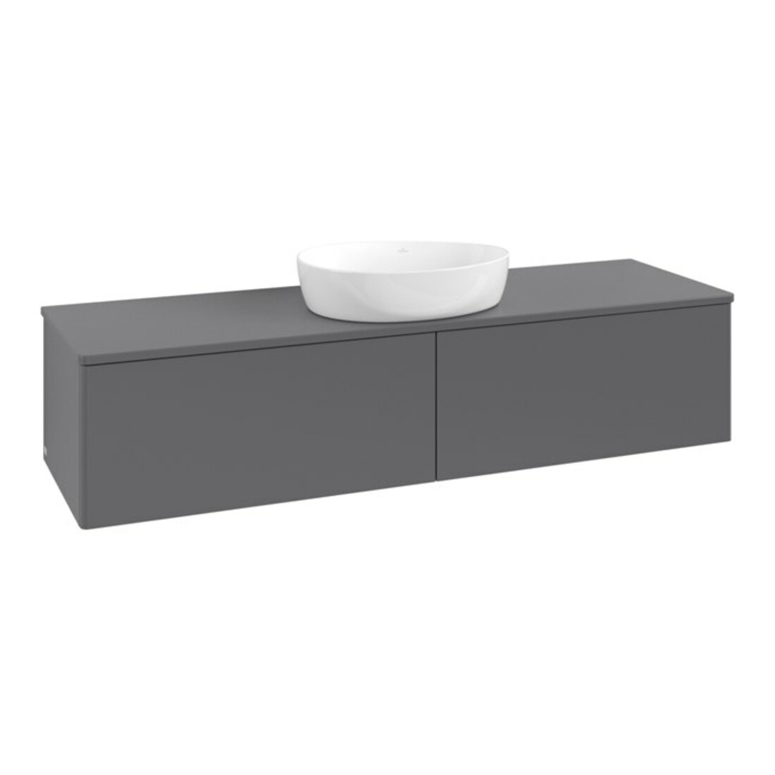 V&B Waschtischunterschrank ohne Frontstruktur Antao 160x50cm, WBP-farbe Lac, Anthrac. m Lac