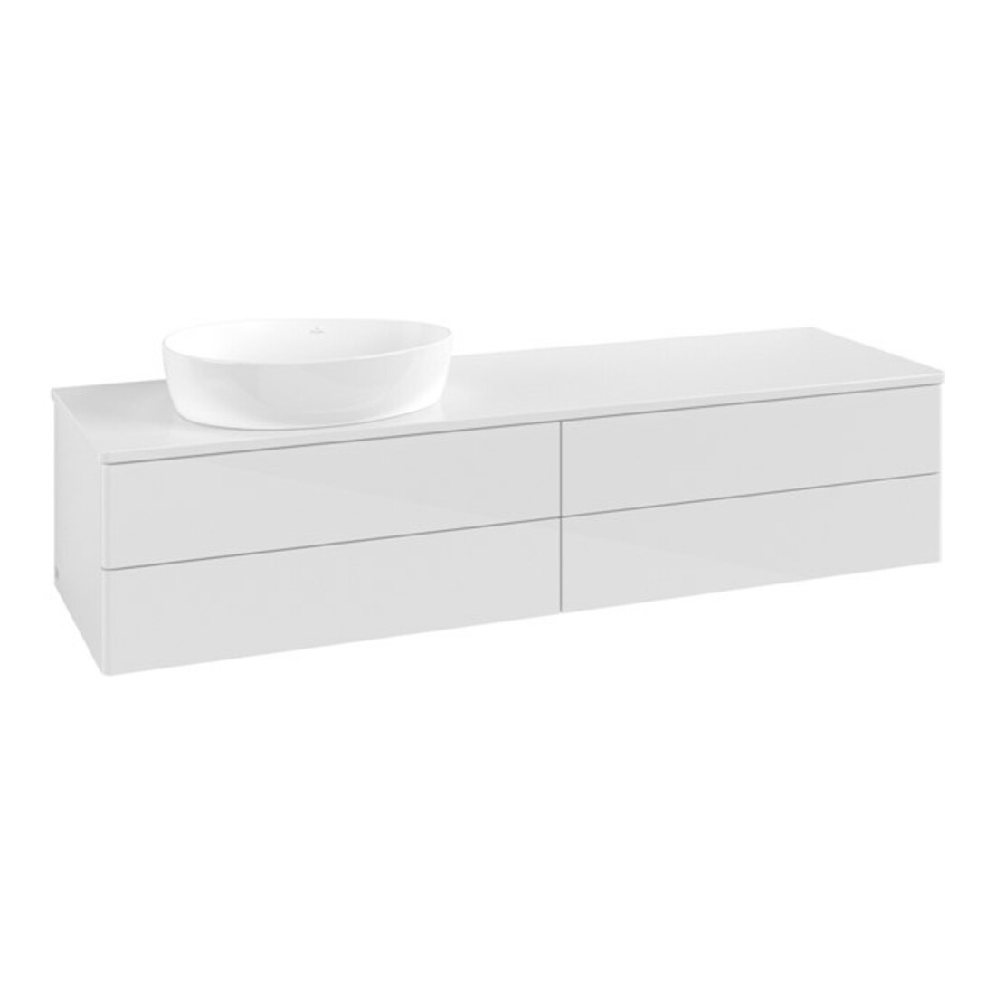 V&B Waschtischunterschrank ohne Frontstruktur Antao 160x50cm, WBP-farbe Lac, glo wh. lacquer