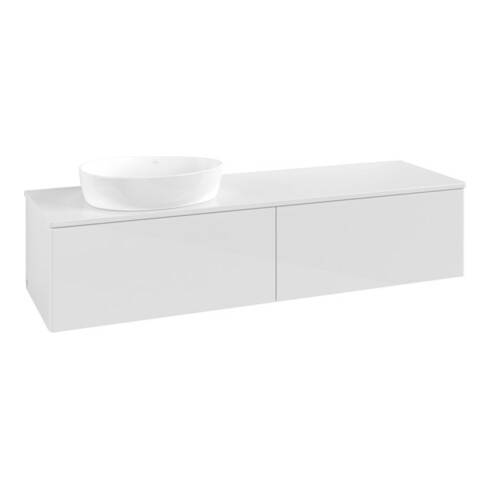 V&B Waschtischunterschrank ohne Frontstruktur Antao 160x50cm, WBP-farbe Lac, glo wh. lacquer