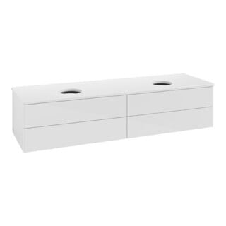 V&B Waschtischunterschrank ohne Frontstruktur Antao 160x50cm, WBP-farbe Lac, glo wh. lacquer
