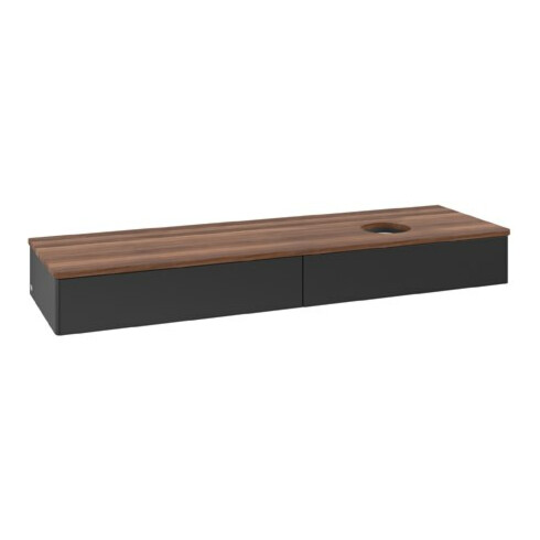 V&B Waschtischunterschrank ohne Frontstruktur Antao 160x50cm, WBP-farbe w. wal, bla m Lac