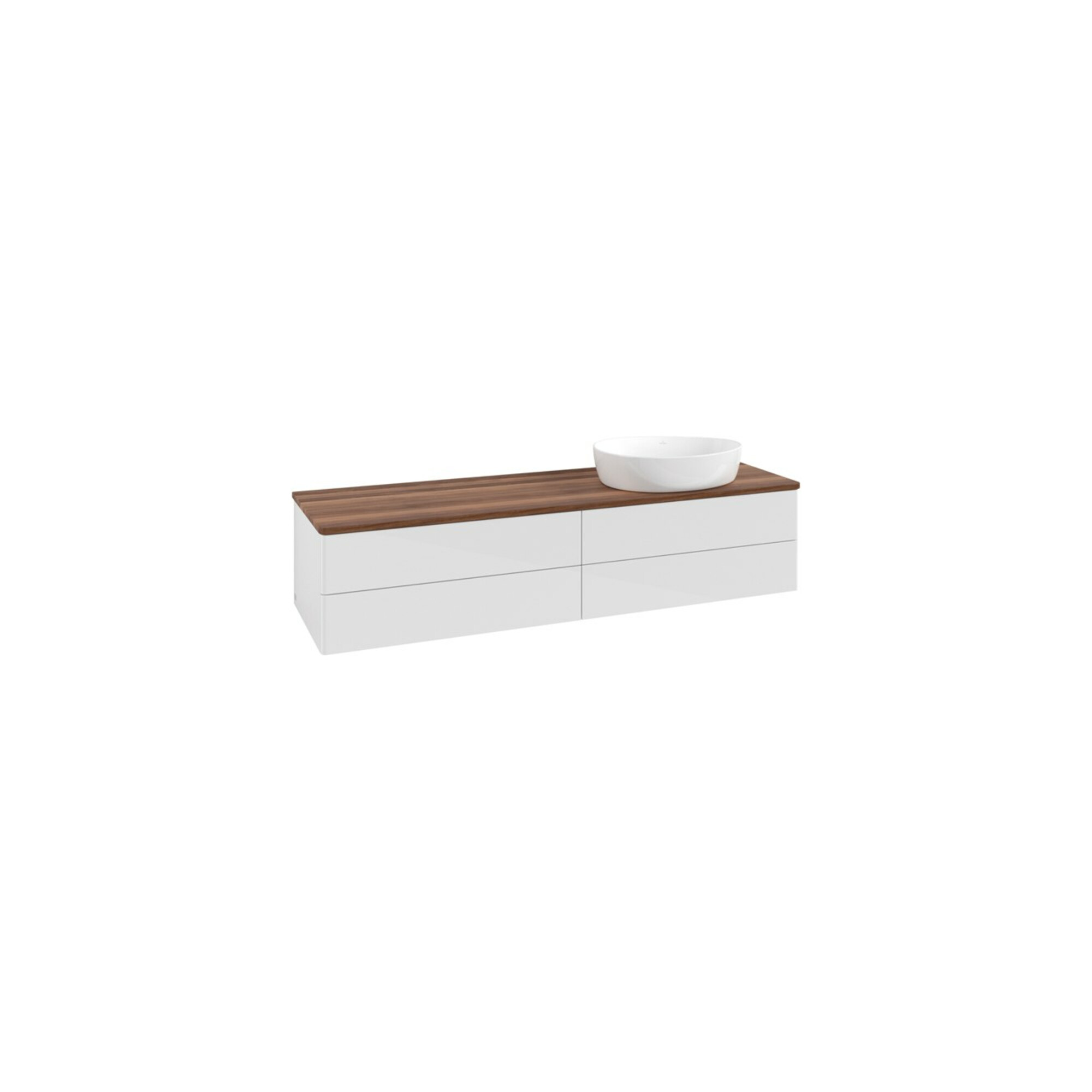 V&B Waschtischunterschrank ohne Frontstruktur Antao 160x50cm, WBP-farbe w. wal, glo wh. Lac ; Villeroy & Boch