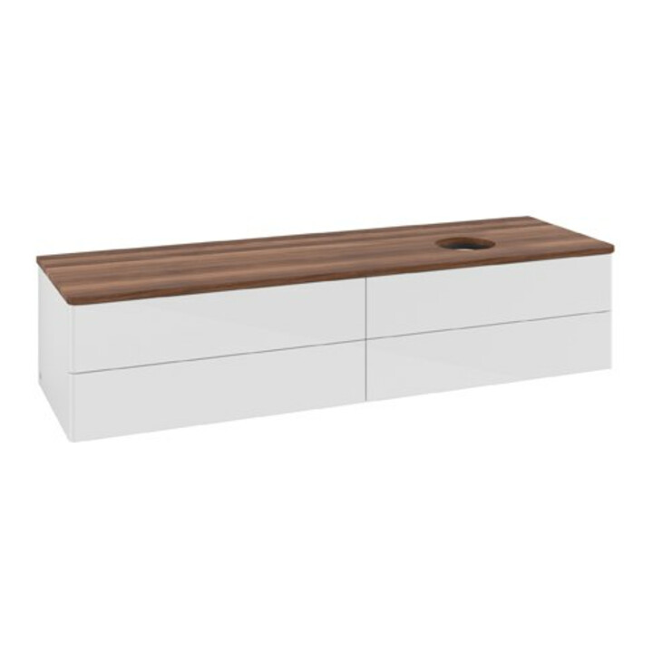 V&B Waschtischunterschrank ohne Frontstruktur Antao 160x50cm, WBP-farbe w. wal, glo wh. Lac