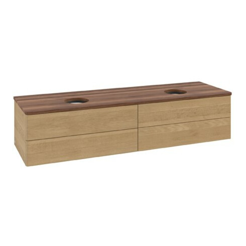 V&B Waschtischunterschrank ohne Frontstruktur Antao 160x50cm, WBP-farbe w. walnut, honey oak