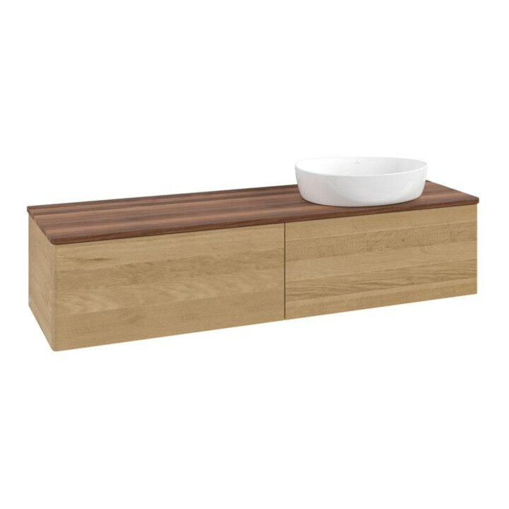 V&B Waschtischunterschrank ohne Frontstruktur Antao 160x50cm, WBP-farbe w. walnut, honey oak