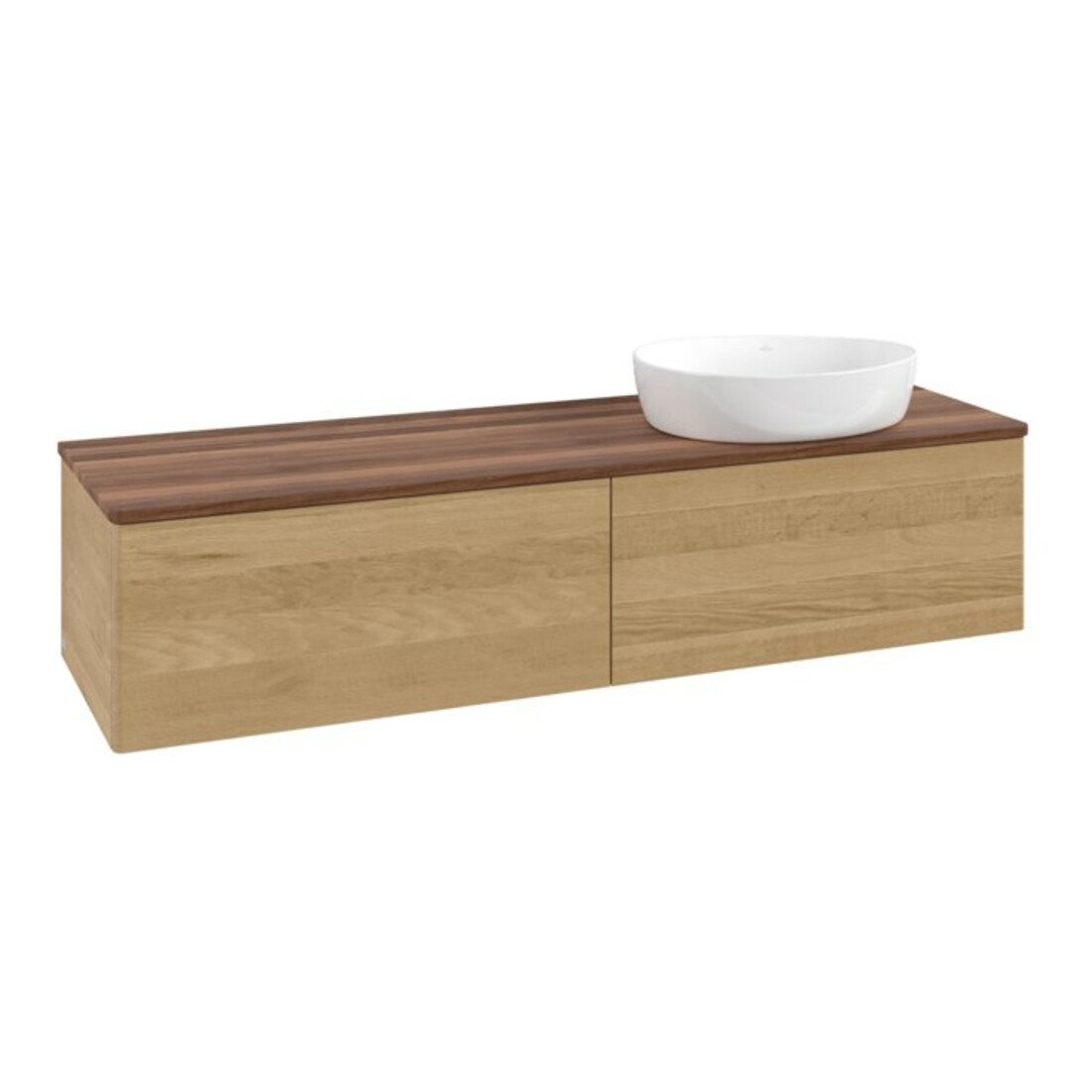 V&B Waschtischunterschrank ohne Frontstruktur Antao 160x50cm, WBP-farbe w. walnut, honey oak