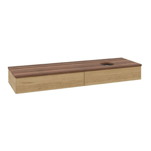 V&B Waschtischunterschrank ohne Frontstruktur Antao 160x50cm, WBP-farbe w. walnut, honey oak