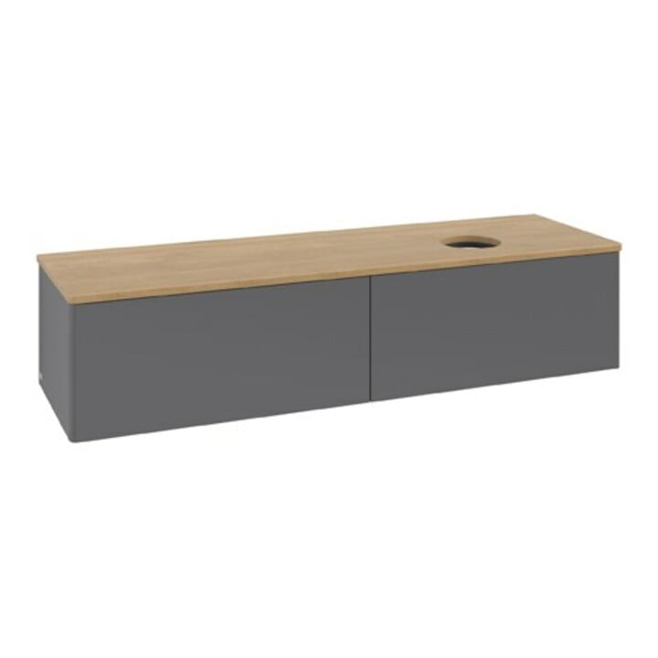 V&B Waschtischunterschrank ohne Frontstruktur Antao 160x50cm, WBP hon. Oa, Anthrac. m Lac