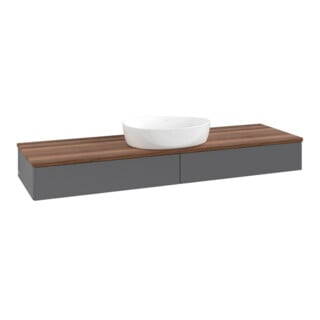 V&B Waschtischunterschrank ohne Frontstruktur Antao 160x50cm, WBP w. wal, Anthrac. m Lac