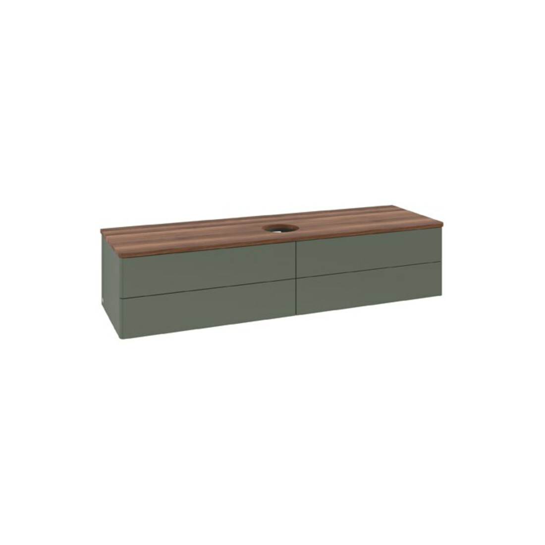 V&B Waschtischunterschrank ohne Frontstruktur Antao 160x50cm, WBP w. wal, lea gre. m Lac