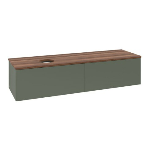 V&B Waschtischunterschrank ohne Frontstruktur Antao 160x50cm, WBP w. wal, lea gre. m Lac