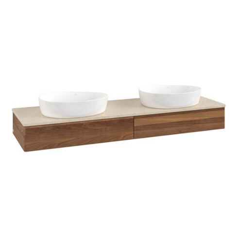 V&B Waschtischunterschrank ohne Frontstruktur Antao 160x50cm, WTP-farbe botti., warm walnut
