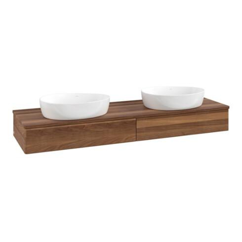 V&B Waschtischunterschrank ohne Frontstruktur Antao 160x50cm, WTP-farbe w. wal, warm walnut