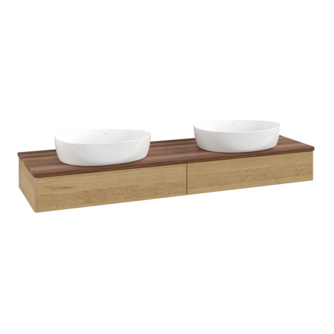 V&B Waschtischunterschrank ohne Frontstruktur Antao 160x50cm, WTP-farbe w. walnut, honey oak