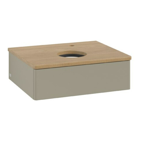 V&B Waschtischunterschrank ohne Frontstruktur Antao 60x19x50cm, HL, WBP hon. Oa, st Gr m Lac