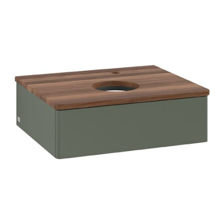 V&B Waschtischunterschrank ohne Frontstruktur Antao 60x19x50cm, HL, WBP w wa, lea gre. m Lac