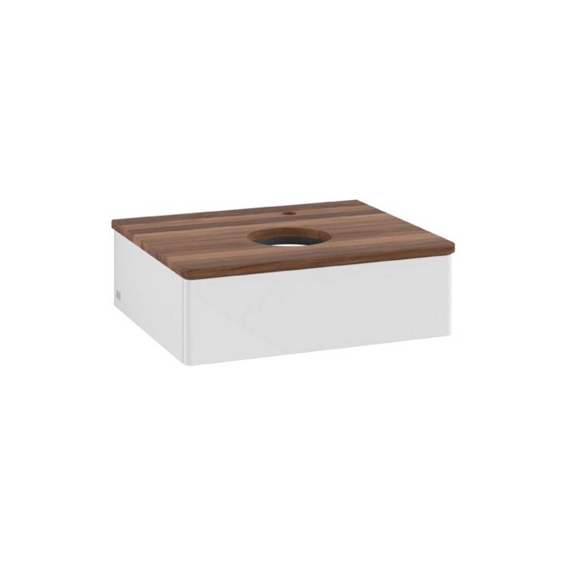 V&B Waschtischunterschrank ohne Frontstruktur Antao 60x19x50cm, HL, WBP w. wal, glo wh. Lac