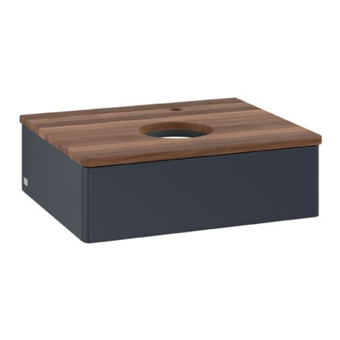 V&B Waschtischunterschrank ohne Frontstruktur Antao 60x19x50cm, HL, WBP w. wal, md bl. m Lac