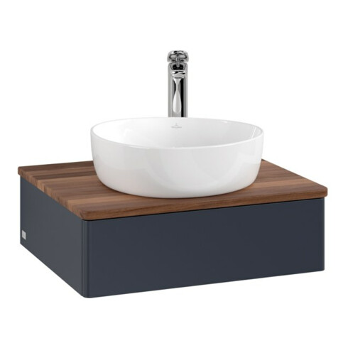 V&B Waschtischunterschrank ohne Frontstruktur Antao 60x19x50cm, HL, WBP w. wal, md bl. m Lac