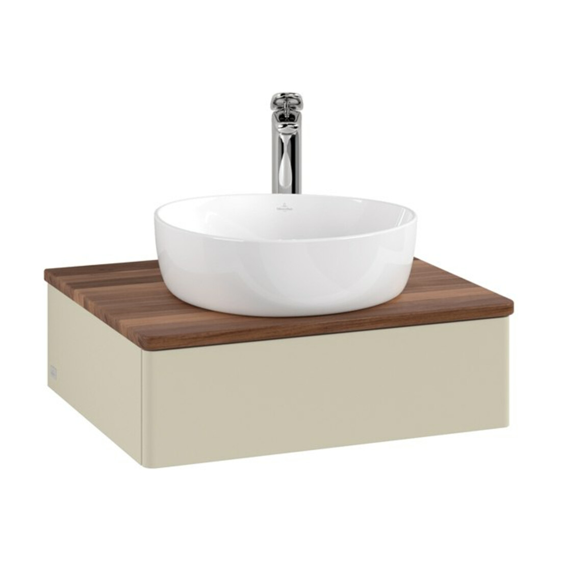 V&B Waschtischunterschrank ohne Frontstruktur Antao 60x19x50cm, HL, WBP w. wal, si Gr m Lac