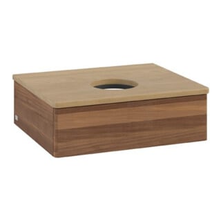 V&B Waschtischunterschrank ohne Frontstruktur Antao 60x19x50cm, WBP-farbe hon. Oa, w. walnut