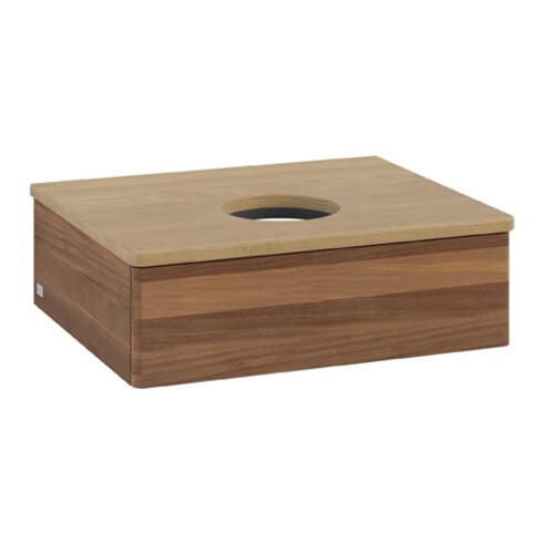 V&B Waschtischunterschrank ohne Frontstruktur Antao 60x19x50cm, WBP-farbe hon. Oa, w. walnut