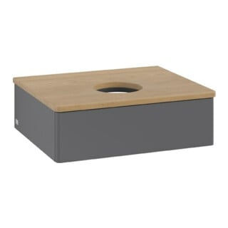 V&B Waschtischunterschrank ohne Frontstruktur Antao 60x19x50cm, WBP hon. Oa, Anthrac. m Lac