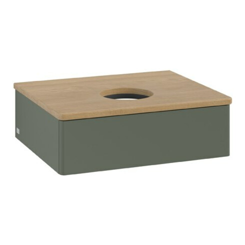 V&B Waschtischunterschrank ohne Frontstruktur Antao 60x19x50cm, WBP hon. Oa, lea gre. m Lac