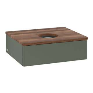 V&B Waschtischunterschrank ohne Frontstruktur Antao 60x19x50cm, WBP w. wal, lea gre. m Lac