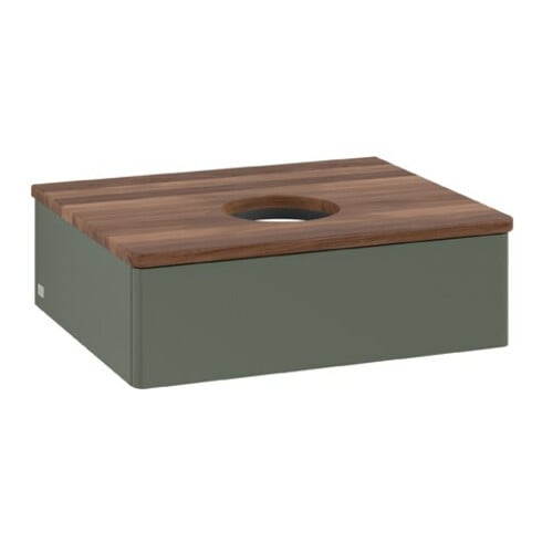 V&B Waschtischunterschrank ohne Frontstruktur Antao 60x19x50cm, WBP w. wal, lea gre. m Lac