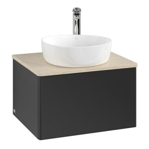 V&B Waschtischunterschrank ohne Frontstruktur Antao 60x36x50cm, HL, WBP botti., bla m Lac