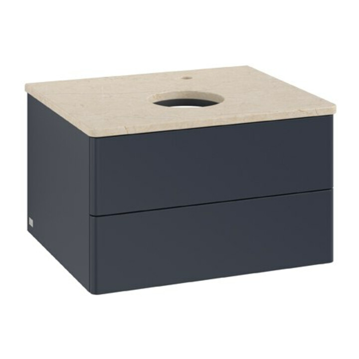 V&B Waschtischunterschrank ohne Frontstruktur Antao 60x36x50cm, HL, WBP botti., md bl. m Lac