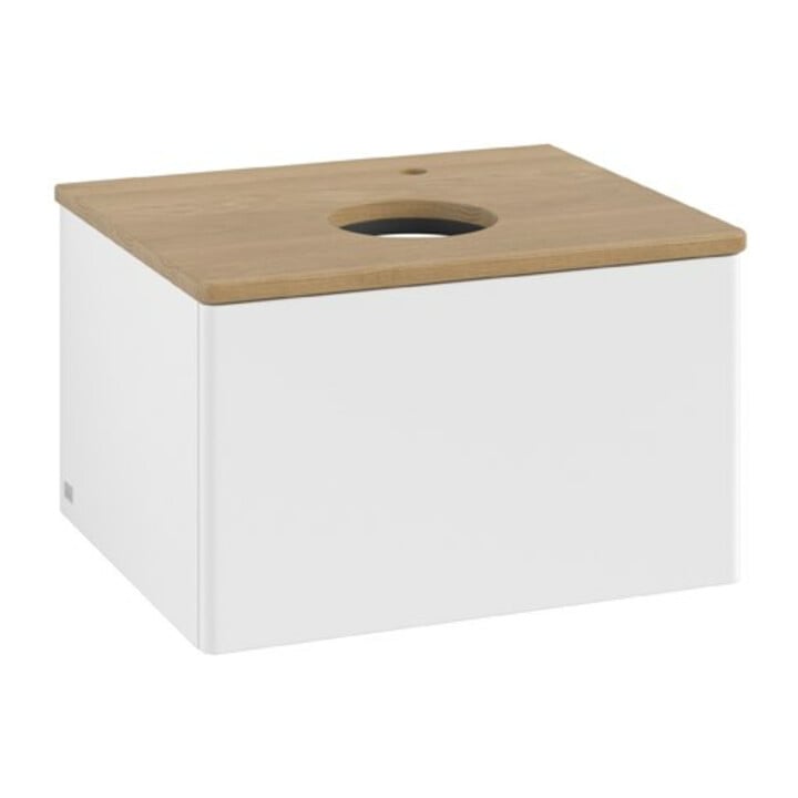 V&B Waschtischunterschrank ohne Frontstruktur Antao 60x36x50cm, HL, WBP hon. Oa, wh. m Lac